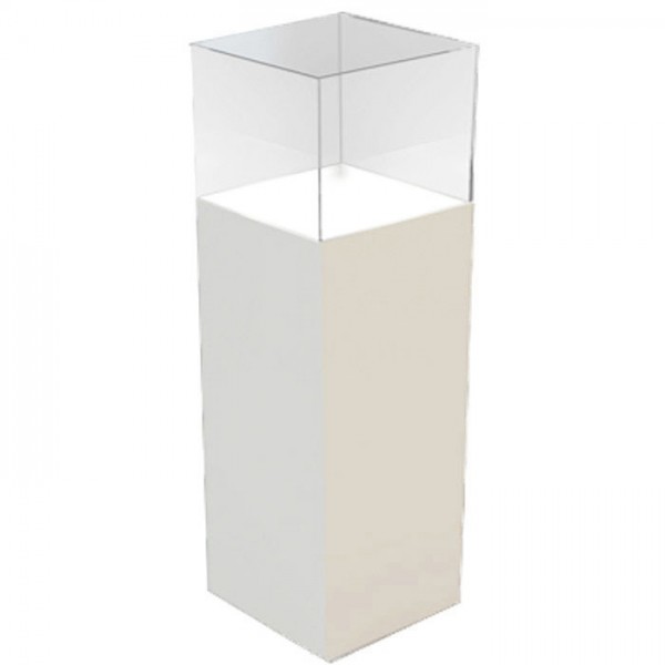 Piedestal/ postament plexiglas 100x30x30cm, cu capac transparent 30x30x30cm